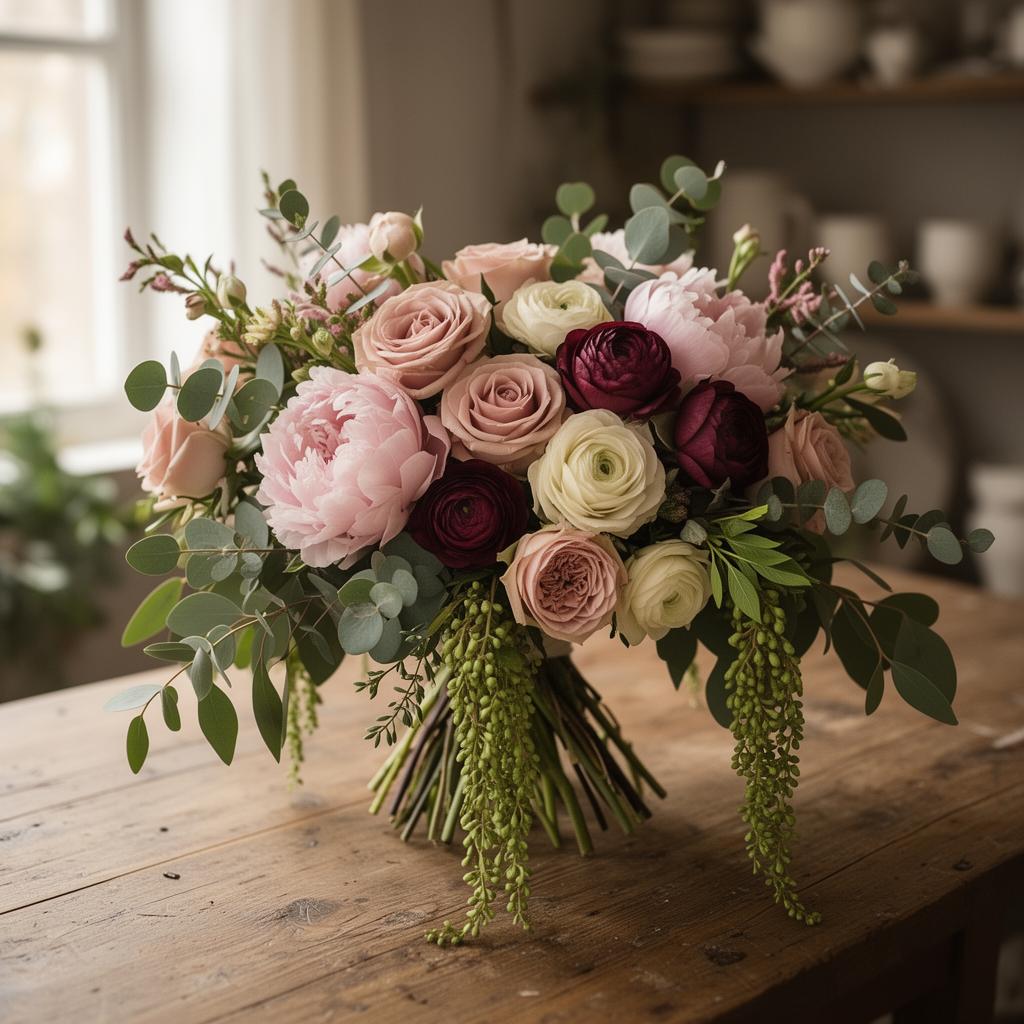 A stunning hand-tied bouquet by Bloom & Briar in Leeds